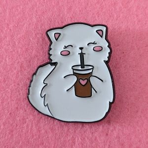 Caffeine Kitty: Cat Drinking Coffee Pin ☕🐈